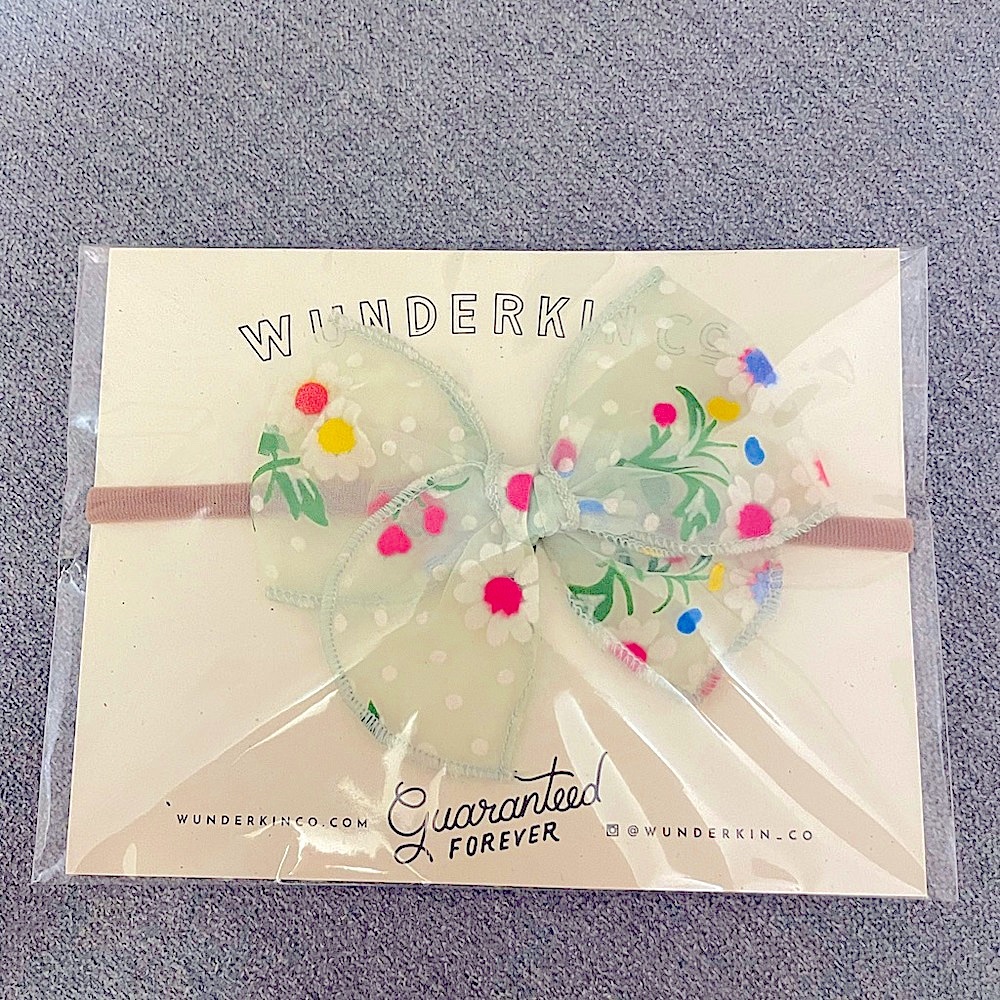 Wunderkin Co sheer flocked bow